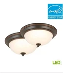Commercial Electric 13 Led Flush Mount Ceiling Light Oil Rubbed Bronze 2 Pack. Fixed Price $30.55.