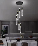 6-LIGHTS Led Chandelier, Black Gold Crystal Modern W/remote Control Dimmable. Fixed Price $110.99.