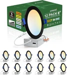 Zouzai 12 Pack 6 Inch Black 5CCT Reset Led Recessed Ceiling Light Junction Box. Fixed Price $59.50.