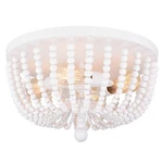 Alice House 18" Flush Mount Light, Rustic White Wood Bead Chandelier, 4 Light.... Fixed Price $135.00.