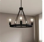 Quoizel Pendle Brooke 5 -light Matte Black Bare Bulb Steel Chandelier. Fixed Price $50.00.