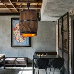 Wine Wood Barrel Hanging Pendant Ceiling Lamp Fixture Cafe Light Retro. Fixed Price $50.71.