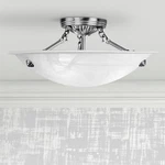 Livex Oasis 16" Wide Brushed Nickel And Alabaster Bowl Ceiling Light. Fixed Price $171.96.