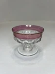 Tiffin Glass Clear Crystal Light Ruby Stain Kings Crown Sherbet Cup. Fixed Price $7.99.