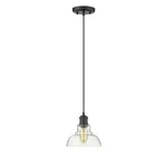 Golden Lighting Carver 1 Mini Pendant, Matte Black/clear 0305-SBLK-CLR. Fixed Price $109.99.