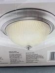 Hampton Bay Flush Mount Light Fixture 11 Brushed Nickel Frosted Swirl Glass. Fixed Price $28.99.