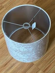 Light & Living Chelsea Drum Lampshade Silver Velour 14"X14"X12" - New Plastic. Fixed Price $30.00.