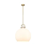 Innovations Newton Sphere 1-LT 18" Stem Pendant, Bb/mwg 410-1SL-BB-G410-18WH. Fixed Price $917.40.