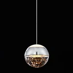 Joollysun Modern Crystal Pendant Light: Chrome Mini Globe Hanging Fixture. Fixed Price $49.00.