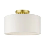 Livex Lighting 41097 Meridian 13"W Semi-flush Drum Ceiling Brass. Fixed Price $119.96.