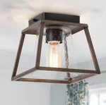 Lnc Classic Farmhouse Black Geometric Semi Flush Mount Light With Seeded Glass. Fixed Price $40.49.
