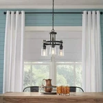 Knollwood 17-1/2 In. 3-LIGHT Black Bronze W/ Brass Accents Round Chandelier. Fixed Price $129.99.