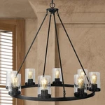 Jonathan Y Pablo Ring 33.5 8-LIGHT Oil Rubbed Bronze Led Chandelier W/ Glass. Fixed Price $116.99.