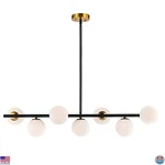 Modern Sputnik Chandelier 7 Lights White Glass Shade Pendant Fixture. Fixed Price $239.99.