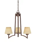 Aged Umber Bronze Amber Glaze Glass 3 Light Chandelier Orig $270. Fixed Price $59.99.