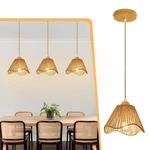 3 Pack Wave Rattan Chandelier Pendant Lights Kitchen Island,farmhouse Boho Ch.... Fixed Price $36.85.