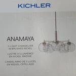 Kichler Anamaya Brushed Nickel 5 Light Chandelier For Living Room Dining New. Fixed Price $64.59.