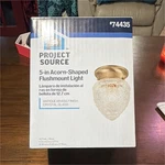 Project Source Acorn-shaped Flushmount Light Antique Brass Crystal Glass 5.3 In. Fixed Price $20.00.