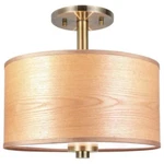 Woodbridge Lighting Drum Veneer 3-LIGHT Metal Semi Flush Ceiling Mount Brass. Fixed Price $88.83.