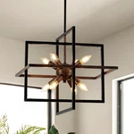Tacdandm 8-LIGHT Wood Grain Vintage Black Sputnik Chandelier, 18.9. Fixed Price $147.49.