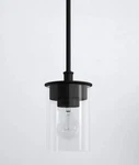 Modern Black Pendant Light Clear Glass Cylinder Single Hanging Ceiling Fixture. Fixed Price $25.00.