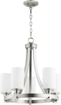 Quorum International 6207-5 Lancaster Light 21"W Chandelier Nickel. Fixed Price $510.00.