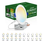 Led Recessed Ceiling Light 6 Inch 20 Pack 5CCT Dimmable Etl Zouzai Adjustable. Fixed Price $179.99.