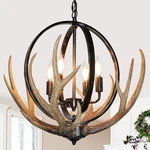 Rustic Antler Chandelier 4-LIGHT For Dining Room, Farmhouse Style Fixture. Fixed Price $216.99.