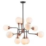 New Nuevo Bella Ceiling Pendant Light Copper & Black Metal With Opal Glass. Fixed Price $788.00.