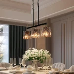 Lnc Echonalyri 3 Light Polished Gold & Black Linear Large Hanging Pendant. Fixed Price $229.78.