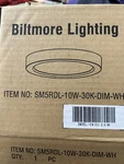 3 New Biltmore Lighting 5.5 In. Dimming Ultra Slim Disc Lights Led White. Fixed Price $19.98.