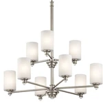 Kichler 43924 Nickel Joelson 32"W 9-LIGHT Shaded Chandelier. Fixed Price $564.97.