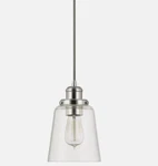 Hampton Bay Melton 1-LIGHT Pendant Polished Nickel Finish Clear Glass Shade. Fixed Price $15.99.