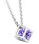 Fifth Avenue Delicate Purple Crystal In Magic Cube Silver Tone Pendant Necklace. Fixed Price $9.99.