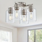 Semi Flush Mount Ceiling Kitchen Lighting Fixtures Brushed Nick.... Fixed Price $100.78.