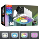 Lumary Smart Wifi Bathroom Exhaust Fan With Light, Rgbai Dimmable Led, 110 Cfm. Fixed Price $179.99.
