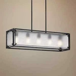 Five Light Linear Chandelier Distressed Black By Kichler, The Steel Collection. Fixed Price $344.85.