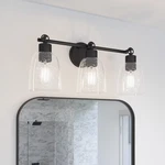 Quoizel Seaton 21.5" 3-LIGHT Matte Black Transitional Vanity New!. Fixed Price $79.42.