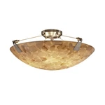 Justice Design Alabaster Rocks Tapered Clips 24" Semi-flush, Rnd, Brsh Nkl, Led. Fixed Price $938.00.