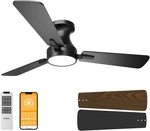 42 Inch Ceiling Fans With Light,black Low Profile Light,remote. Fixed Price $51.80.