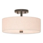 Livex Meridian 13" Light Ceiling, Bronze/oatmeal Color Hardback 52134-92. Fixed Price $153.96.
