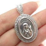 925 Sterling Silver Italy Real Round-cut Diamond St. Philomena Pendant. Fixed Price $254.95.