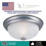Designers Fountain Reedley 2-LIGHTS Flush Mount Ceiling 11 Inch Pewter. Fixed Price $18.99.