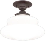 Petersburg Collection 13" One Light Semi Flush Mount In Old Bronze. Fixed Price $526.99.