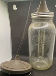 Ball Wide Mouth Jar Pendant Light Clear Glass Metal Fixture By Litex 2015. Fixed Price $30.00.