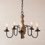 Irvins Country 5-ARM Lancaster Wood Chandelier. Fixed Price $395.95.