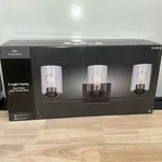 New Bel Air Lighting 22 In. 3-LIGHT Black Vanity Seeded Glass. Fixed Price $35.99.