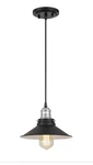 Worldwide Lighting Peet Chrome And Matte Black Mini Pendant E80062-001. Fixed Price $59.98.