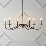 Jonathan Y 34.75" Brass Gold/black 6LIGHT Bohemian Farmhouse Iron Chandelier. Fixed Price $89.99.