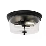 Hampton Bay Manor 14 Inch Flush Mount Ceiling Light Matte Black Finish Glass. Fixed Price $50.34.